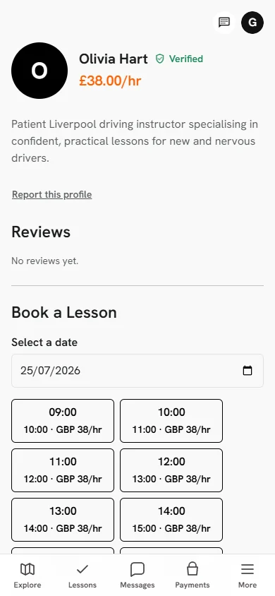 Flexstructor: instructor profile interface