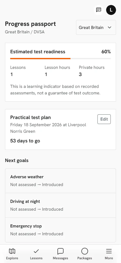 Flexstructor: learner progress passport interface