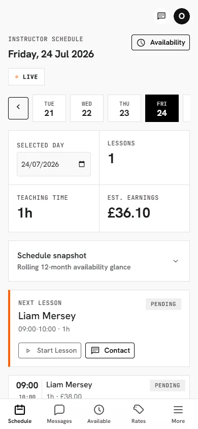 Flexstructor: schedule interface